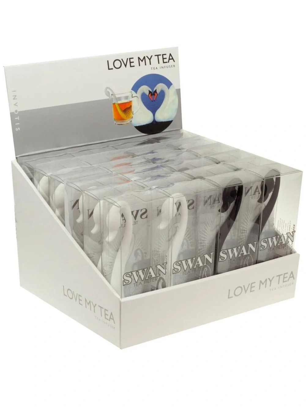 Brand New Invotis White Swan Shaped Silicone Tea Filter Infuser